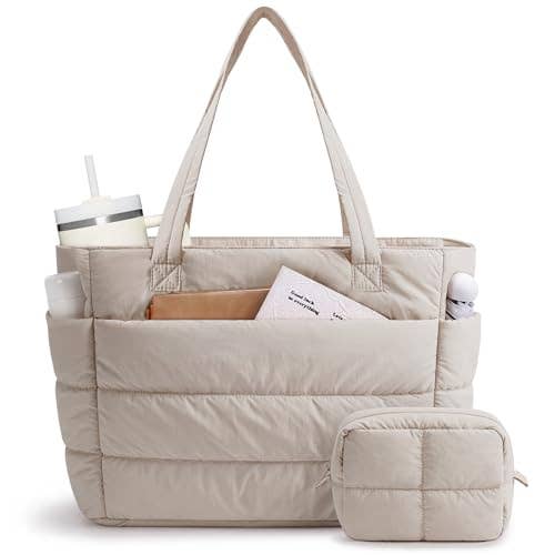 Quilted Nylon Puffer Tote Bag