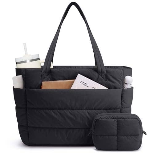 Quilted Nylon Puffer Tote Bag