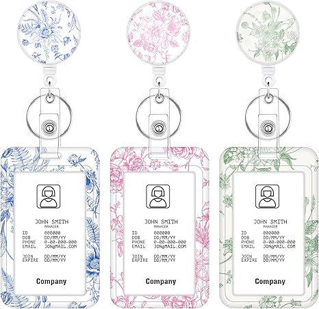 Floral Badge Holder & Reel